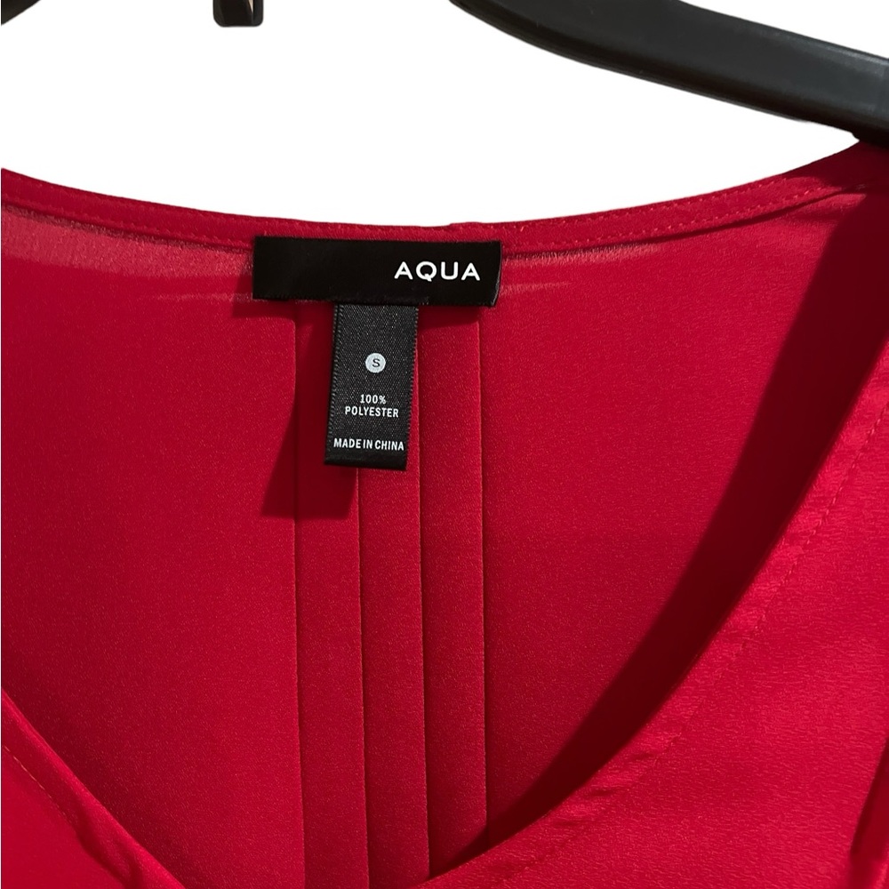 Aqua Bloomingdales Brand Cold Shoulder Blouse - Size S - Picture 3 of 5